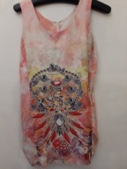 JEDWABNA SUKIENKA R.S \ M BOHO HIPPIE Z JEDWABIU MORWOWEGO