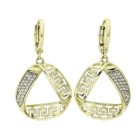 86750 Kolczyki stal chirurgiczna 316L pozłacane 14k greckie z cyrkoniami