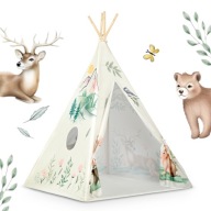 TIPI NAMIOT DLA DZIECI TEEPEE WIGWAM + PODUSZKA + STABILIZATOR DLA DZIECKA