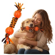 MOCNY SZARPAK DLA PSA SZNUR Z PIŁKĄ GRYZAK WYTRZYMAŁY DO PRZECIĄGANIA ZĘBY