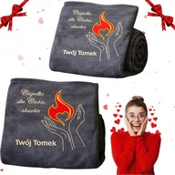 KOC Z PERSONALIZOWANYM HAFTEM PREZENT NA WALENTYNKI DLA NIEJ SZARY