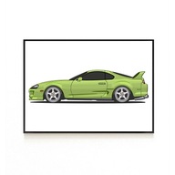 PLAKAT TOYOTA SUPRA MK4, JDM, SAMOCHÓD, JAPOŃSKI SAMOCHÓD,PLAKATY NA ŚCIANĘ