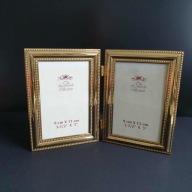 Podwójna ramka 9x13 cm – klasyczna, elegancka, złoty połysk