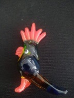 Wspaniała szklana papuga, szkło w stylu Murano 7,2cm (A145)