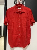 Z Koszula Dressmann spokojna czerwień kieszeń len rozmiar L