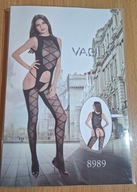 CZARNE Bodystocking damskie BODY erotyczne bielizna otwarty krok