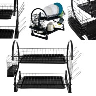 SUSZARKA OCIEKACZ NA SZTUĆCE DO NACZYŃ DWUPOZIOMOWY METALOWY CZARNY