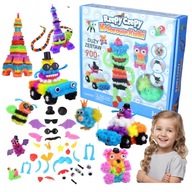 MEGA ZESTAW RZEPY CZEPY KLOCKI KREATYWNE KULKI KOLOROWE 900+ XXXL PREZENT