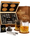 Zestaw Prezentowy WHISISKEY 4 Szklanki 310ml z Kamieniami do Whisky Prezent