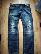 Spodnie męskie 34/32 klasyczne jeans miękki dziury przecierane pas96