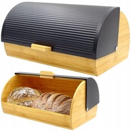 CHLEBAK NA CHLEB BUŁKI PIECZYWO SZAFKA POJEMNIK JEDNOCZĘŚCIOWY CZARNY METAL