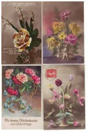 7-DO91- Życz.Urodzin. Bukiety 1920-30