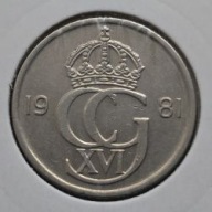 *SZWECJA [0077]*50 ore 1981 (SVERIGE) Król Karol XVI Gustaw Korona Monogram
