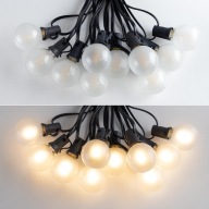 Girlanda Lampki Ogrodowe 20m 48 Żarówek zasilanie 230V - biały ciepły