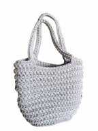 MAMAJASTUDIO Torebka damska,na ramię, koszyk z sznurka,szara