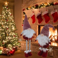 Skrzat Świąteczny Mega Gigant Teleskopowy – Stojący Krasnal Gnom na Prezent