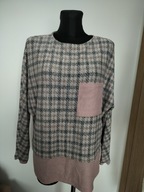 Bluza bluzka damska 44 oversize miękka milusia kratka pastele bluzy