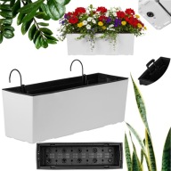DONICZKA DONICA BALKONOWA WISZĄCA SKRZYNKA NA BALUSTRADĘ BIAŁA DŁ. 40cm
