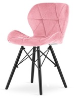 Krzesło tapicerowane VASTO PINK VELVET SMOKE
