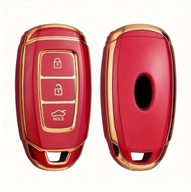 Czerwono-złote etui kluczyk HYUNDAI Sonata ix25 ix35 Accent – 3 przyciski