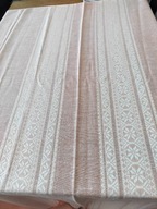 Obrus serweta szwedzkie cacko łososiowy żakard jNowy efektowny 220x148