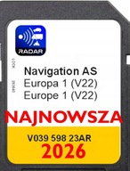 MAPA KARTA DISCOVERY MEDIA MIB2 AS V22 EUROPA PASSAT GOLF POLO CADDY TIGUAN