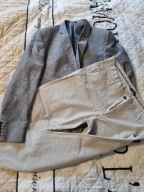 Marynarka męska + spodnie jasny zestaw XL / komunia wesele