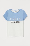 H&M Dżersejowy T-shirt top z nadrukiem 146/152