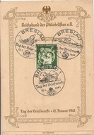 WROCŁAW BRESLAU -karta ozdobna -stemple TRZECIA RZESZA -Dzień Znaczka 1941
