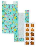 TOREBKI PAPIEROWE CUKIERKI SŁODYCZE NAKLEJKI 10 SZT