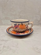 FILIŻANKA ZE SPODKIEM 330 ML CERAMIKA BOLESŁAWIEC PS30 UNIKAT