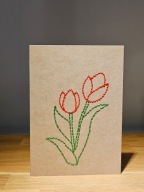 Tulipan czerwony - kartka na dzień mamy