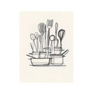 Plakat „Kitchen Lines” – Minimalistyczny Plakat Kuchenny