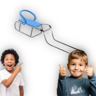 METALOWE SANKI TRADYCYJNE Z PIANKI Z OPARCIEM DLA DZIECI SREBRNE RÓŻOWE