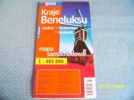 Kraje beneluxu. Okolice Amsterdam, Bruksela. Mapa samochodowa 1:485 000