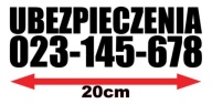 Naklejka UBEZPIECZENIA numer telefonu 20cm 1szt
