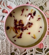 ŚWIECA ŚWIECZKA ZAPACHOWA CANDLE 100% NATURALNA SUSZONE KWIATY KWIATOWY