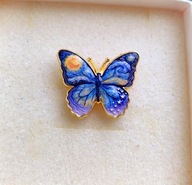 Broszka Przypinka Ozdoba Złoty Motyl Motyw Van Gogh Gwieździsta Noc