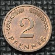 *NIEMCY [0206]*2 fenigi 1964 *J* Niemcy Zachodnie (RFN) Kłosy, Liście dębu