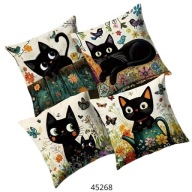 Poszewki na poduszki 4szt 45x45cm koty kotki kolorowe 45268