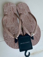 Tommy Hilfiger japonki damskie basenowe brudny róż logowane 38,5