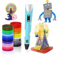 DRUKARKA DŁUGOPIS 3D PEN ZESTAW DLA DZIECI SZABLONY + WKŁADY 50M v2025