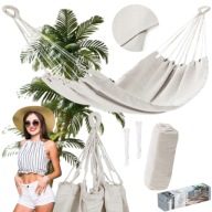 HAMAK OGRODOWY DUŻY BOHO BEZ STELAŻA MOCNY 150KG 240CM GRUBY MATERIAŁ