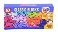 KLASYCZNE KLOCKI KONSTRUKCYJNE RÓŻNE KONFIGURACJE DLA DZIECI 500 ELEMENTÓW