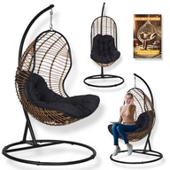FOTEL WISZĄCY NA TARAS BALKON PREMIUM HAMAK OGRODOWY KOSZ KOKON + PODUSZKA