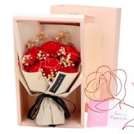 Bukiet Kwiatów Mydlanych Flower Box 6 szt Zapachowy Prezent Dla Kobiety