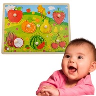 UKŁADANKA DREWNIANA DUŻE KLOCKI DREWNIANE LOGICZNA DLA DZIECI