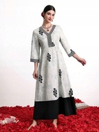 Hit !_NOWA oryginalna WYSZCZUPLAJĄCA biało-czarna sukienka jak jedwab r.44