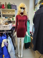 Sukienka mini dzianinowa bordowa M/L Italy !!!