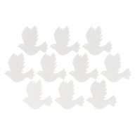 BIAŁY GOŁĄB 10 SZT SCRAPKI DEKORACJA OZDOBA I KOMUNIA ŚWIĘTA 3,5 x 3,2 CM